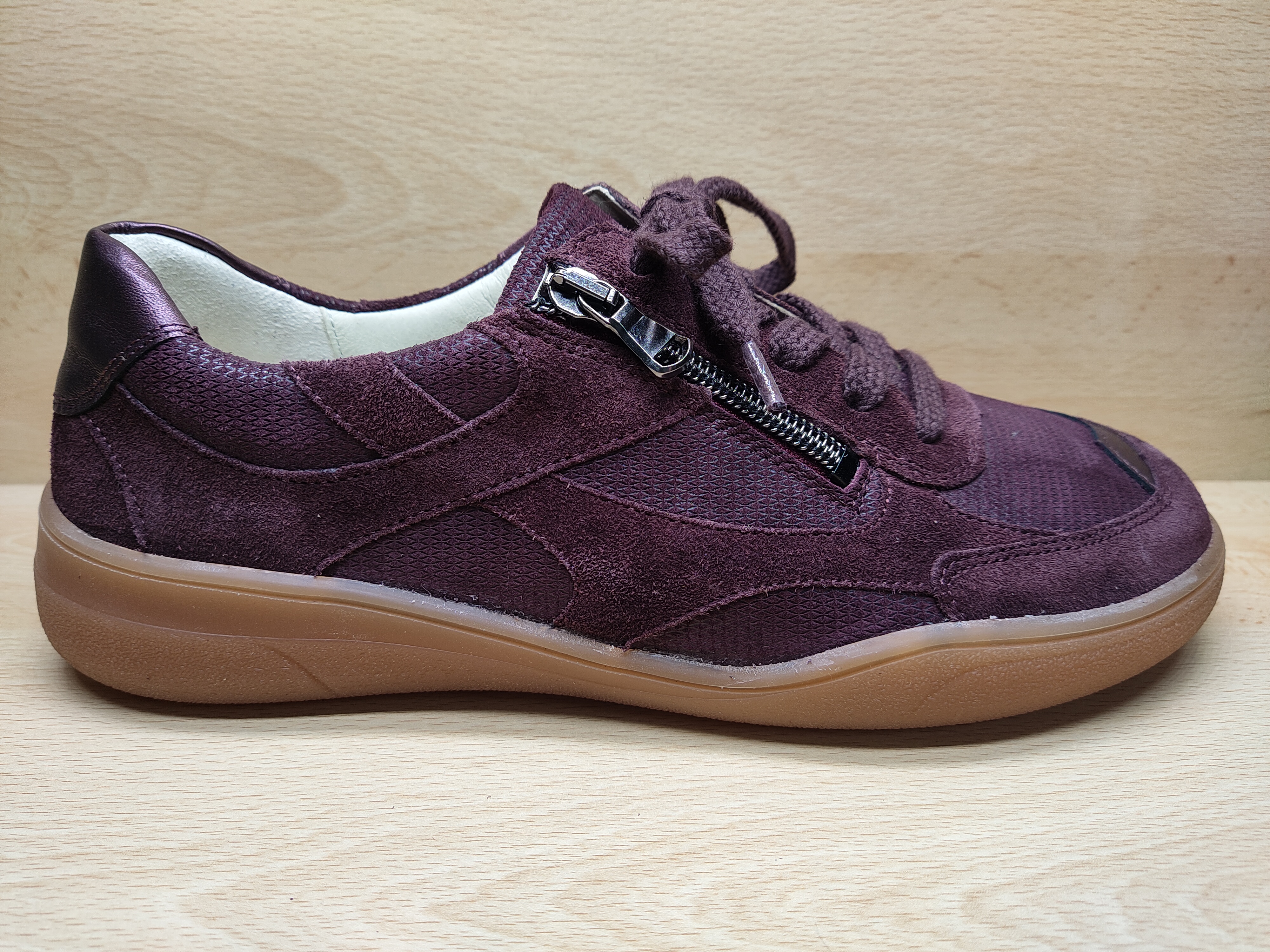 WALDLAUFER Chaussure à lacets +zip Bordeaux
