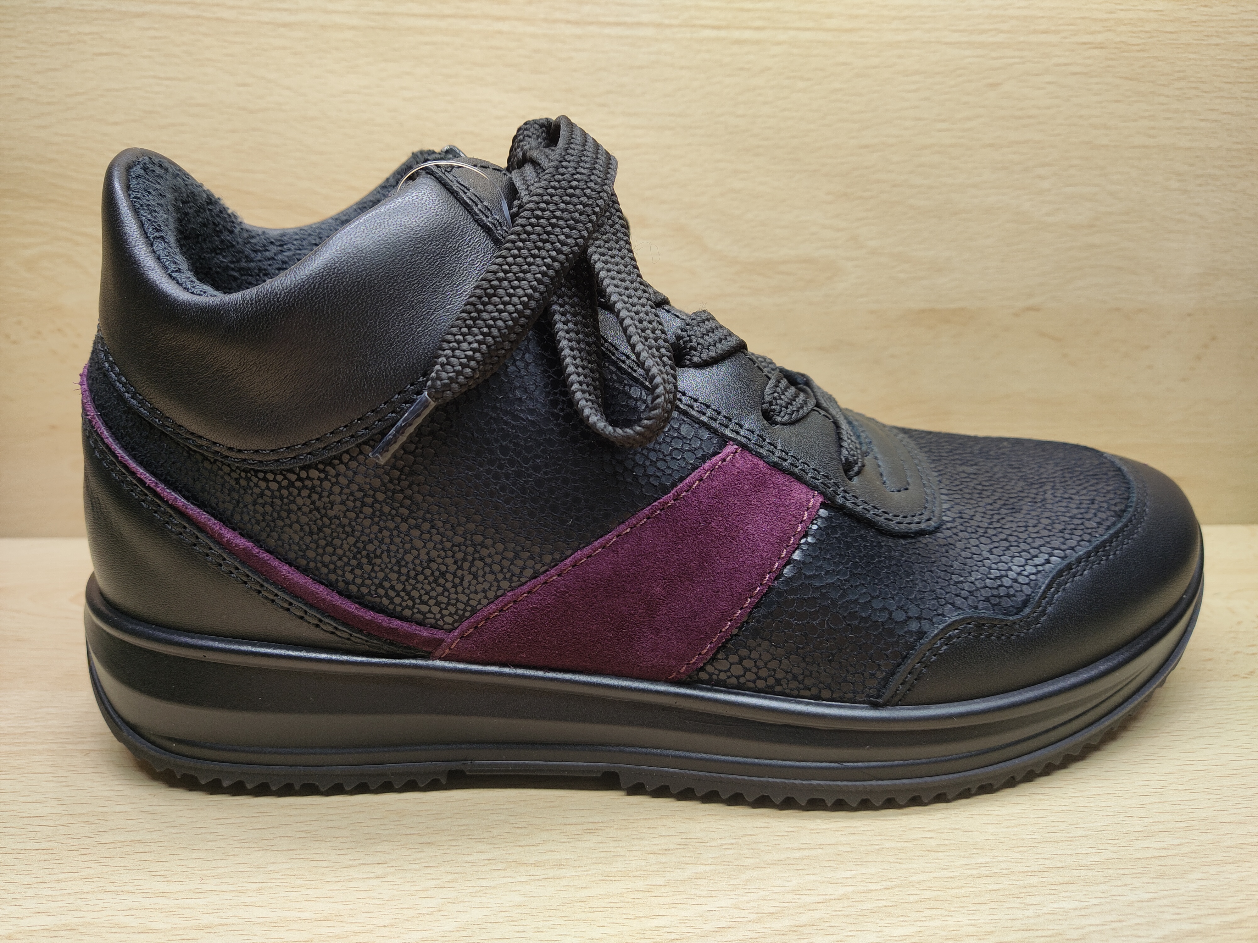 📌 ARA Bottillon à lacets + zip Osa 3 stretch noir