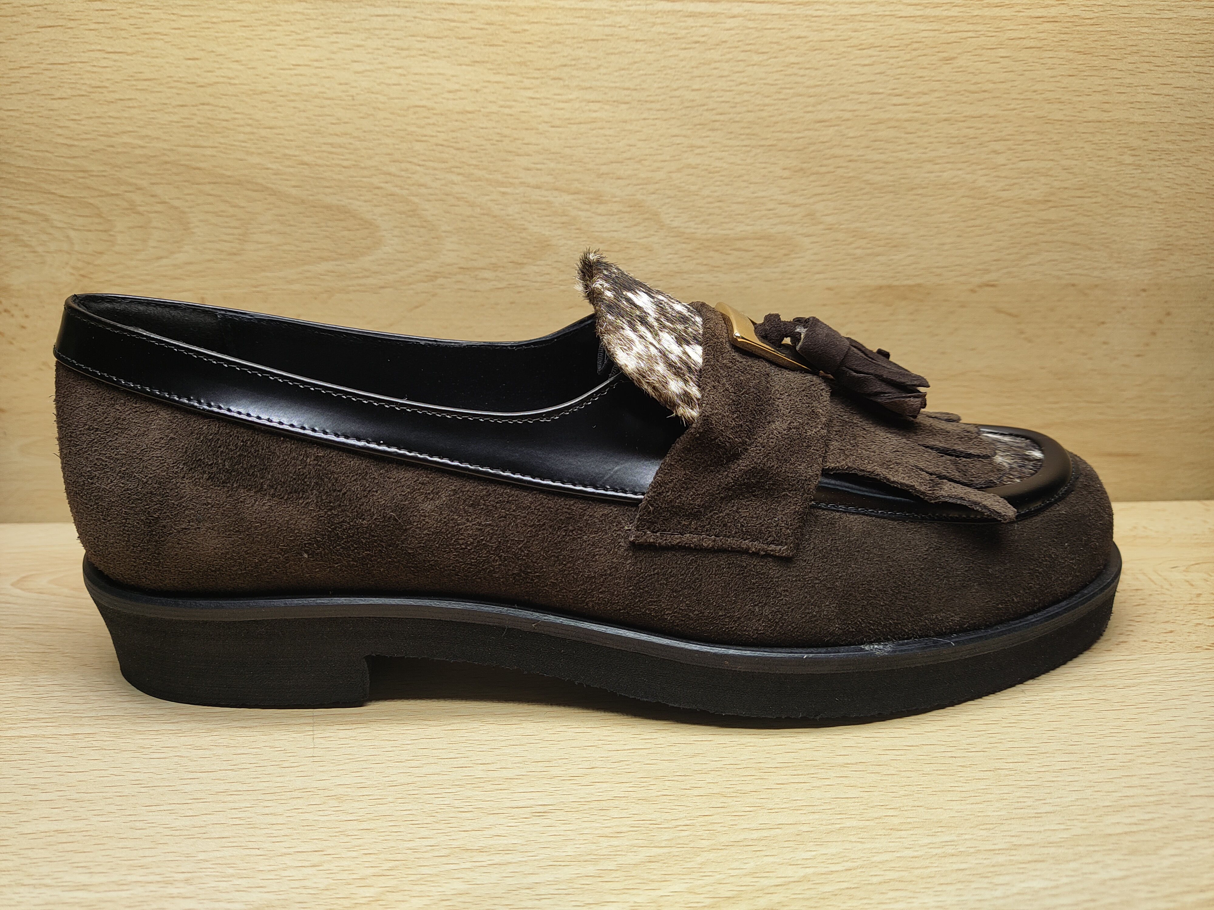 YAN BASSY Mocassin velours marron
