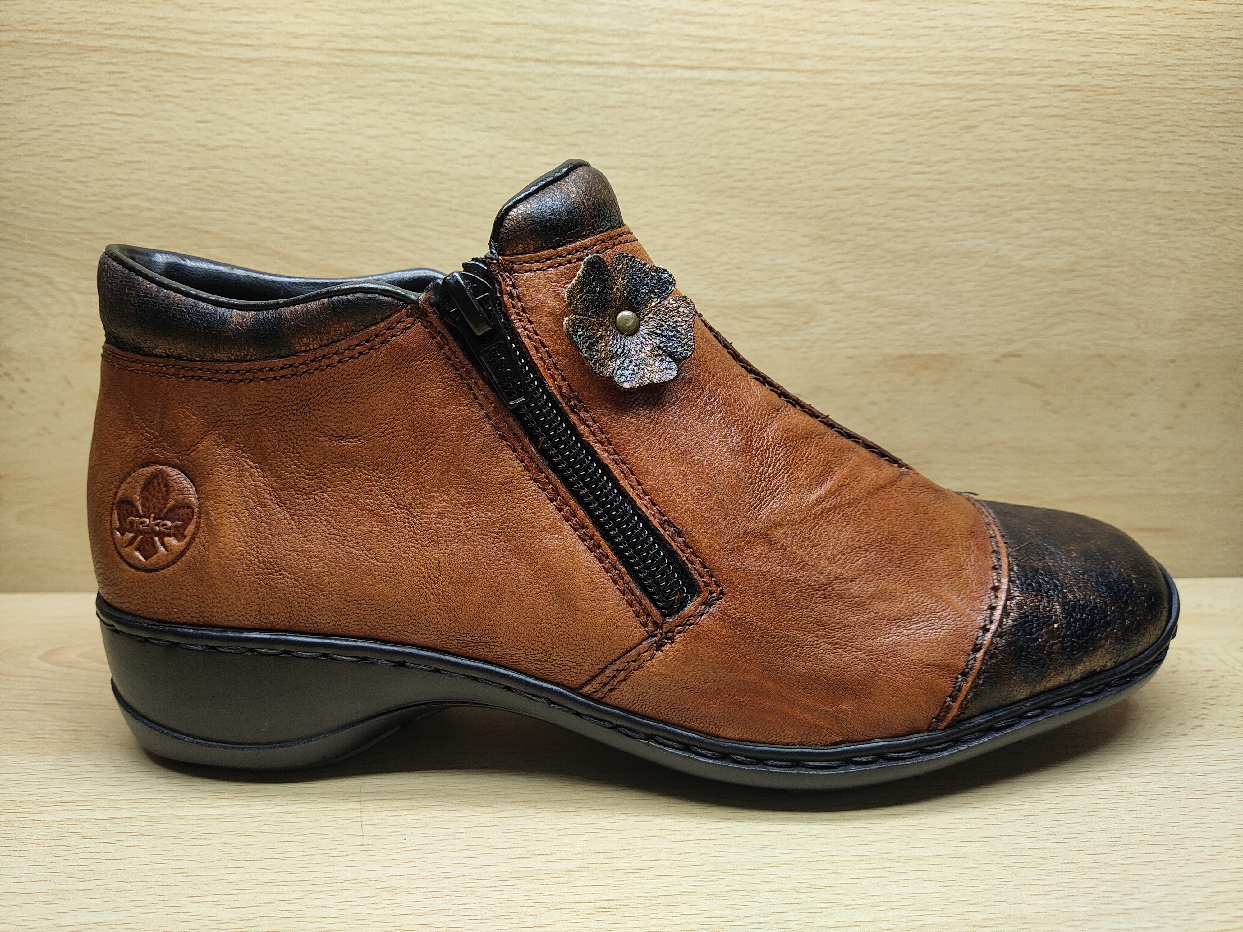 📌 RIEKER Bottillon Cuir marron