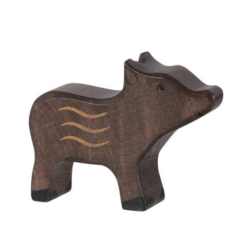 FIGURINE EN BOIS MARCASSIN SANGLIER 7 CM