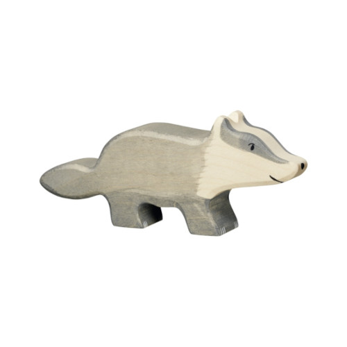 FIGURINE EN BOIS BLAIREAU 12 CM