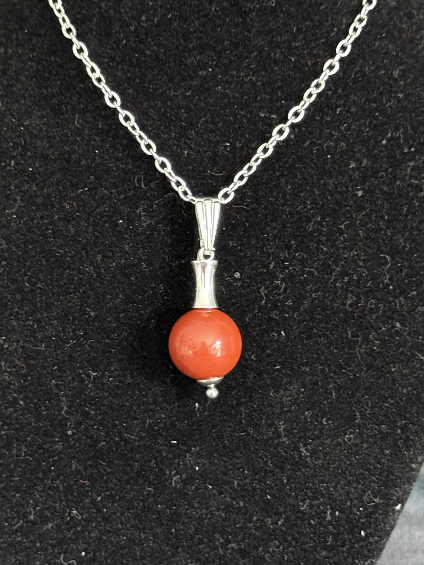 Pendentif "Vibration Minérale" en Jaspe Rouge