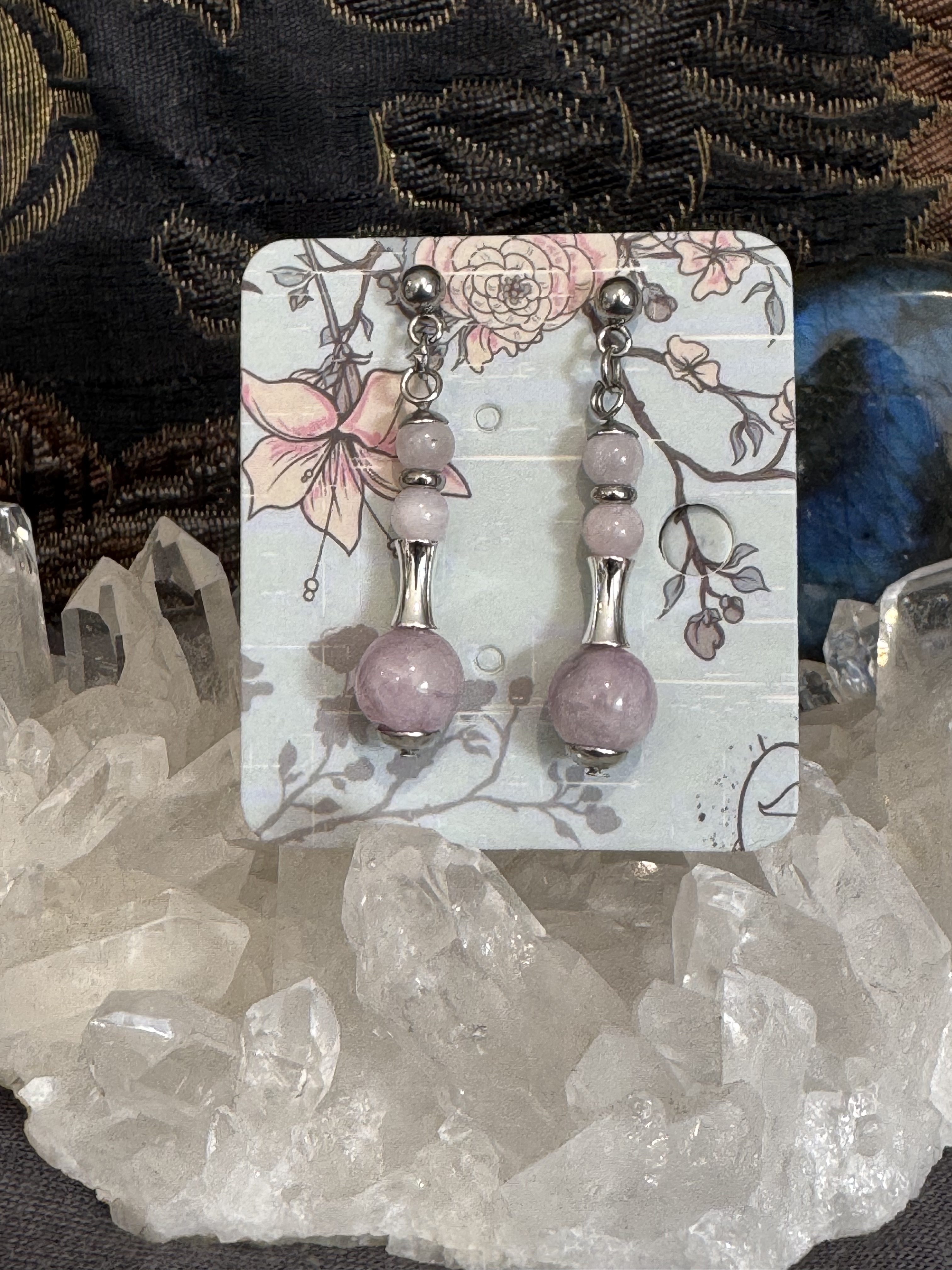 Boucles d'oreilles "Vibration Minérale" en Kunzite