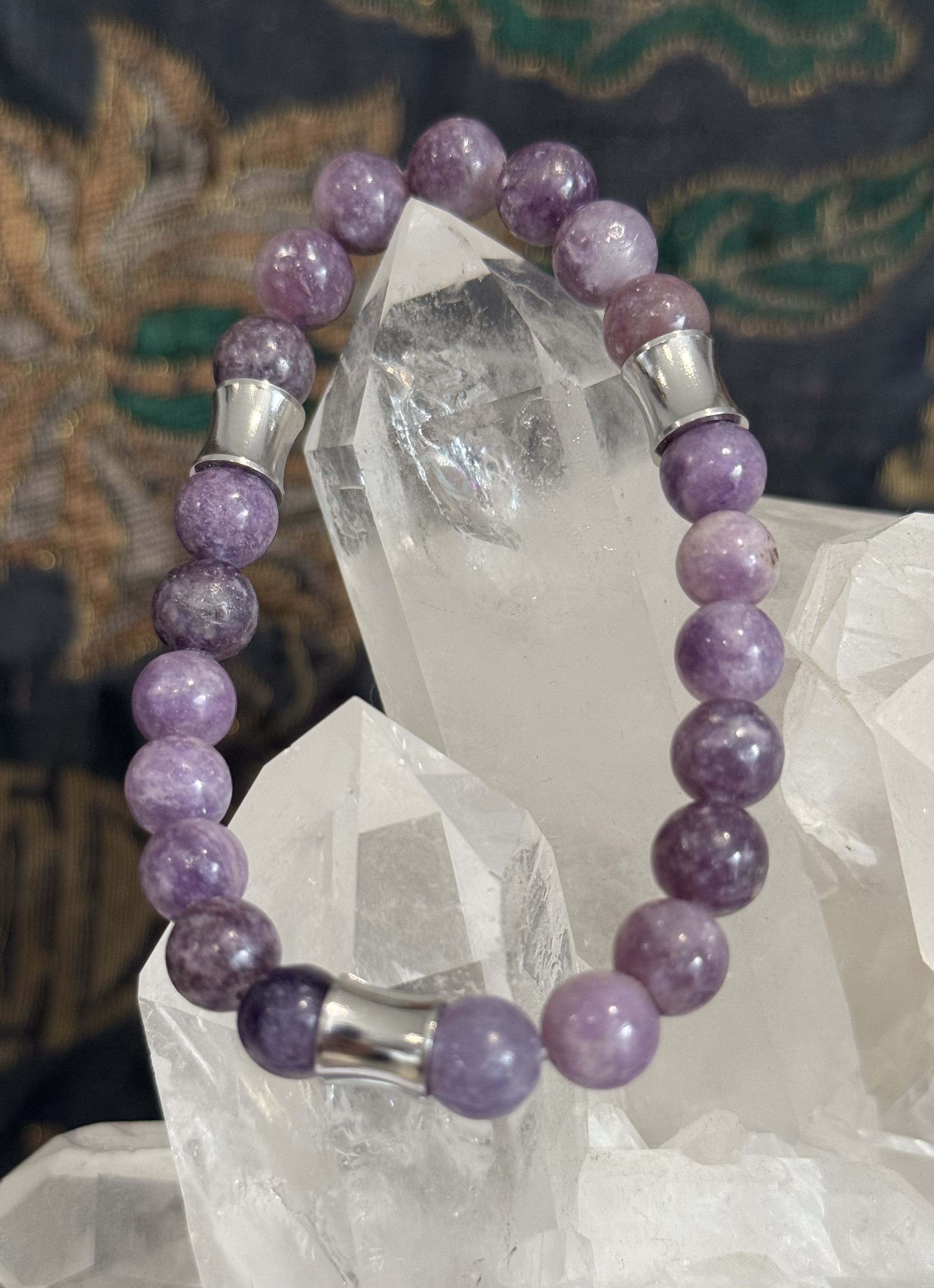 Bracelet "Aura du Phoenix" en Lépidolite