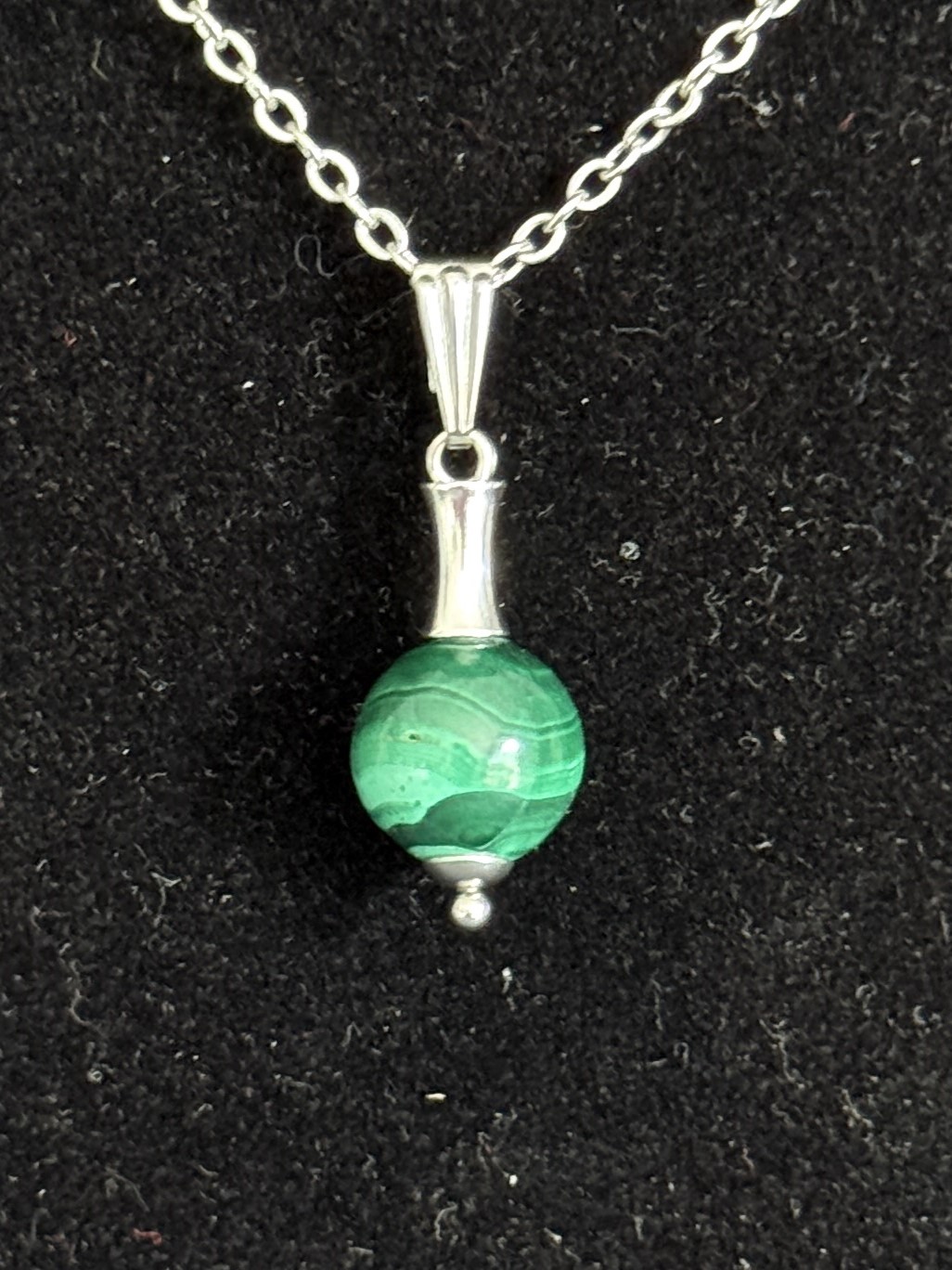 Pendentif "Vibration Minérale" en Malachite