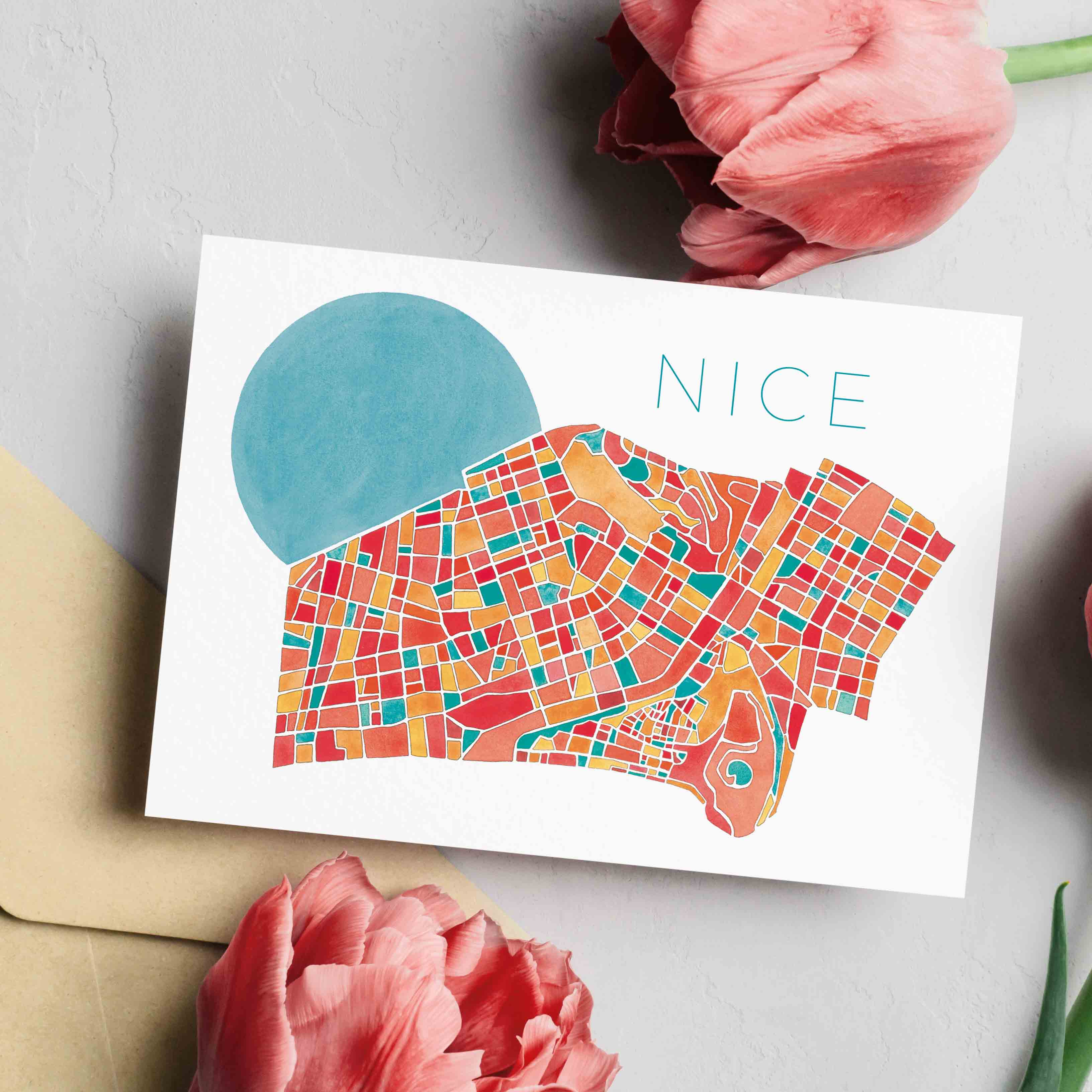 Carte postale double Nice