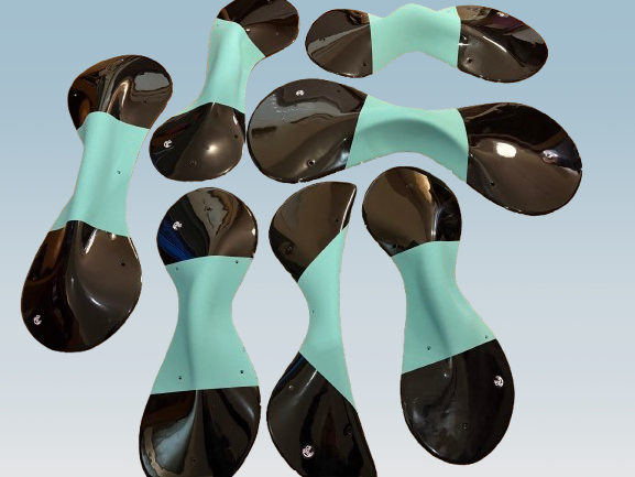  Slenders Thermoplastic (7 units) -  Bicolor Black/mint