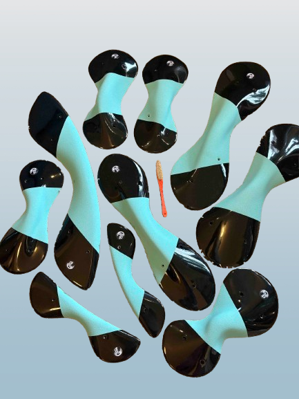  Slenders Thermoplastic (10 units) -  Bicolor Black/mint 