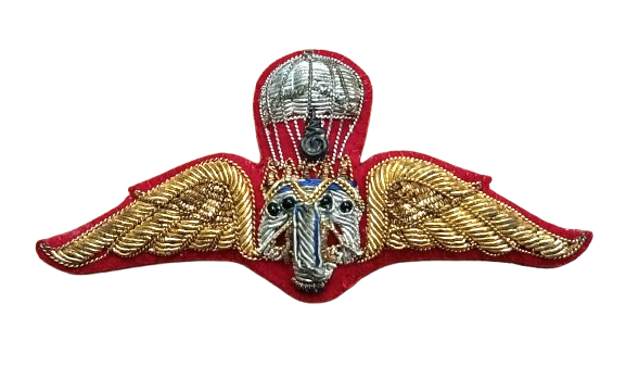 THAI ARMY PARACHUTE JUMP METAL WINGS BADGE PIN, BASIC