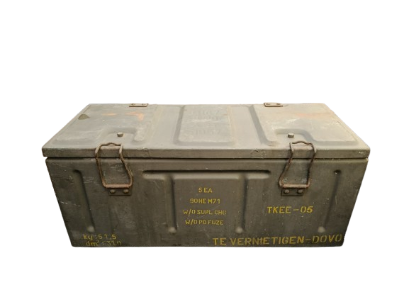 Caisses à munition métallique w/opd fuze 1957