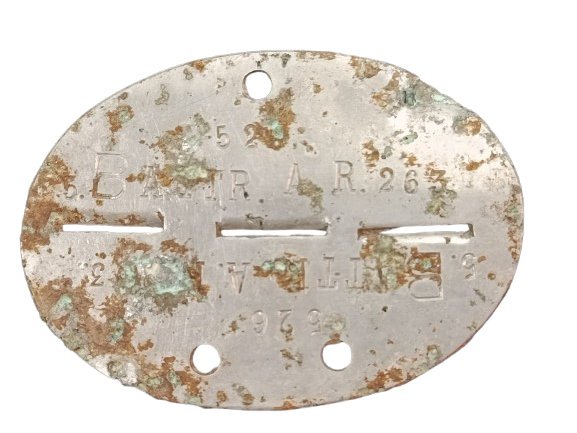 Plaque d'identité Wehrmacht authentique WW2 - Artillerie-Regiment 263