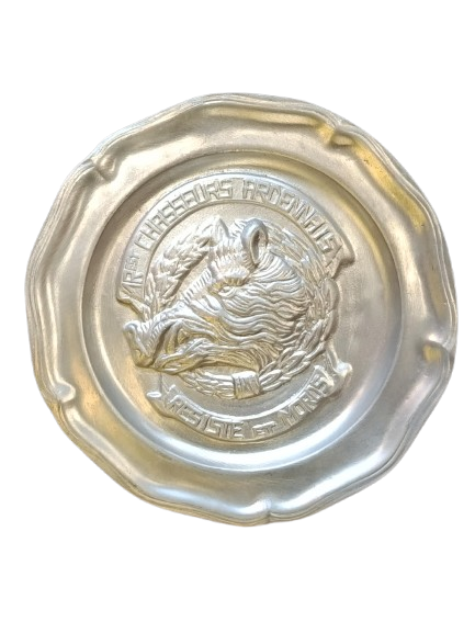 1er chasseur ardennais assiette en etain