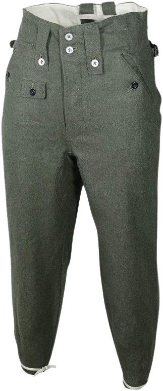 Réplique WW2 Allemande M43 Pantalon en Laine Grise