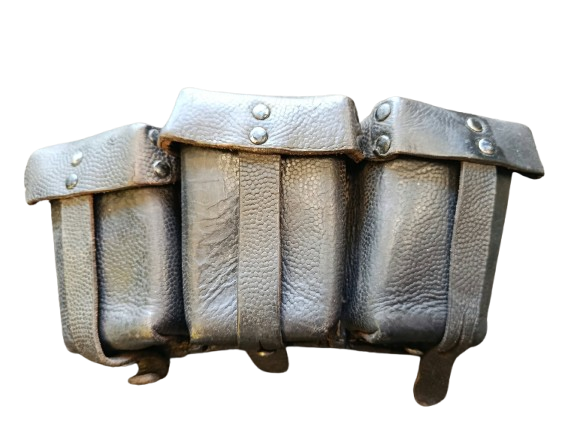 Cartouchière Mauser K98 Allemande WW2 – Cuir Noir Grainé