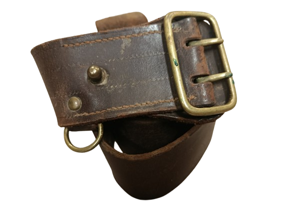 Ceinturon d’officier en cuir marron – Armée Belge (ABBL)