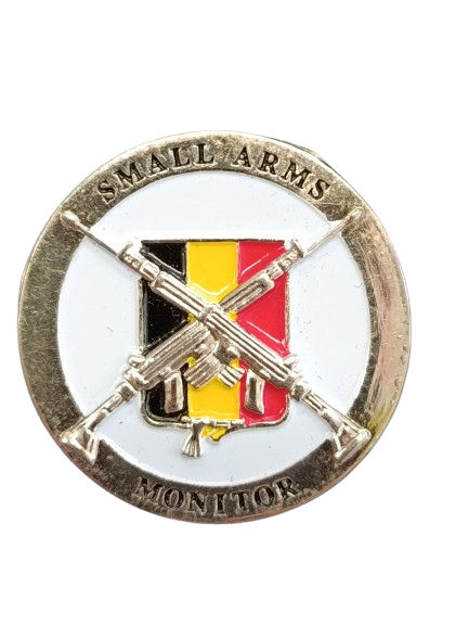 Insigne / Pin's Militaire Belge ABL – Small Arms Monitor (Moniteur Armes Légères)