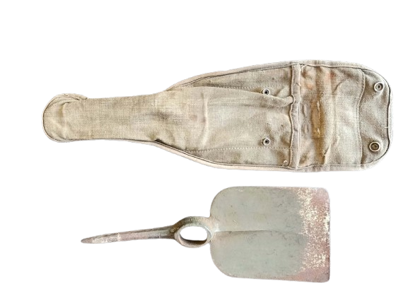 Ensemble Porte-Outil TTA Années 1950 – Pelle-Pioche Le Seurre & Étui Toile – Indochine Algérie