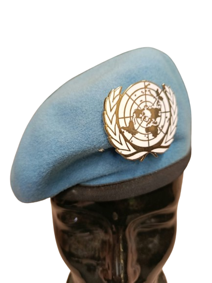 Béret Casque Bleu ONU Original – Marque Hills Pure Laine – Taille 57 (7 1/8)
