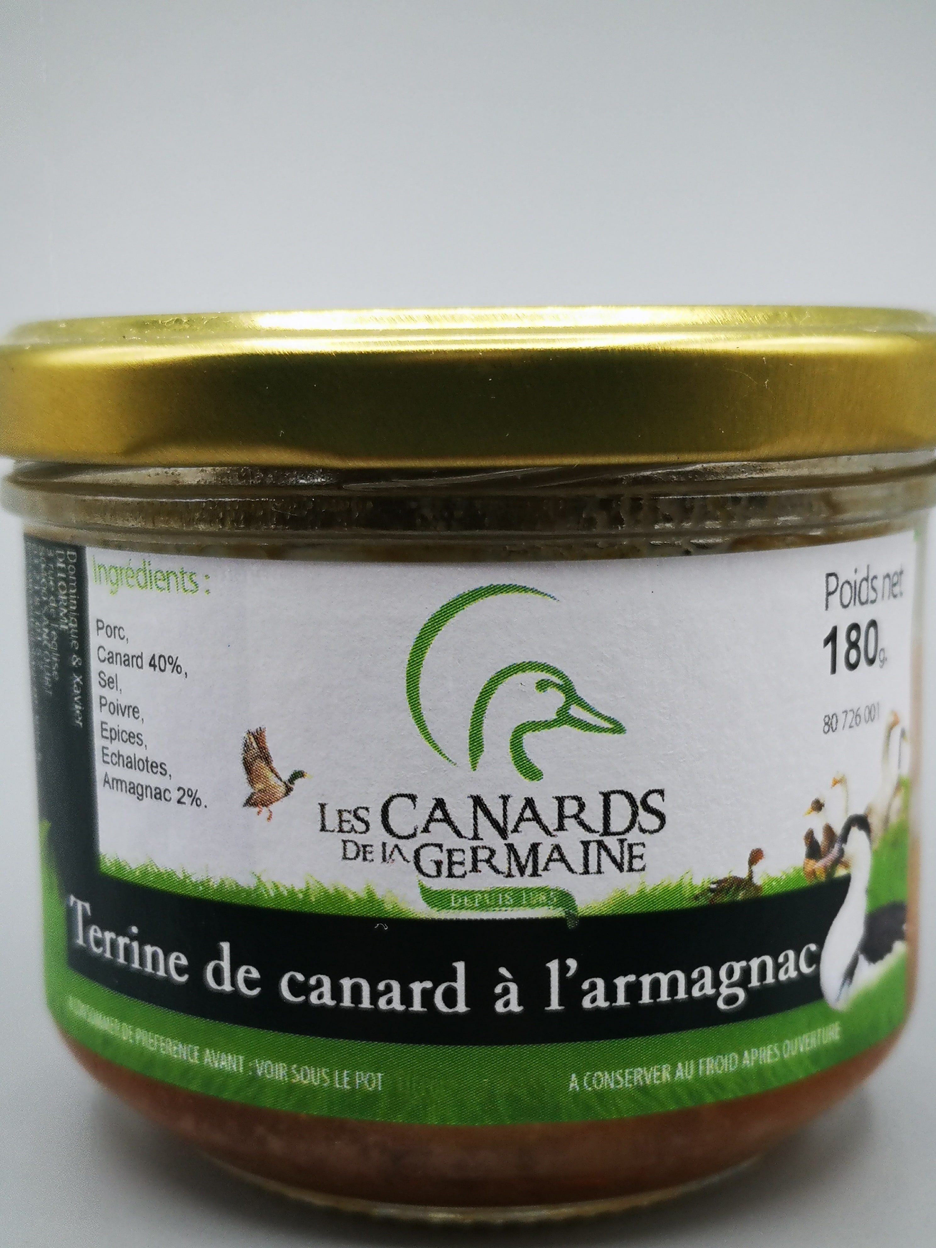 Terrine de canard à l'armagnac 180g