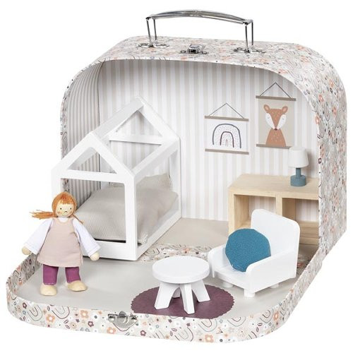 MALETTE APPARTEMENT DE POUPÉE ÉQUIPÉ