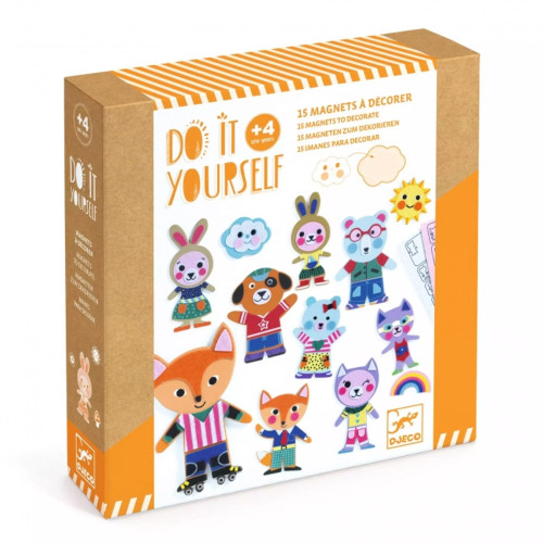 KIT ATELIER CRÉATIF 15 MAGNETS ANIMAUX FUN