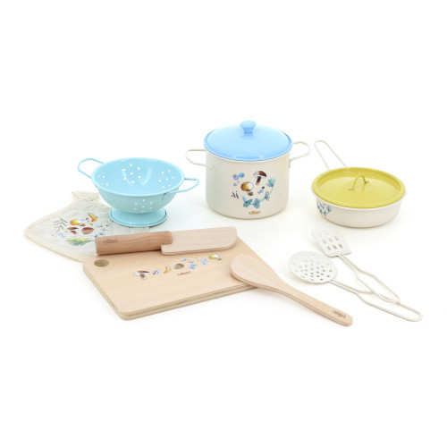 DINETTE CASSEROLES EN METAL ET PLANCHE