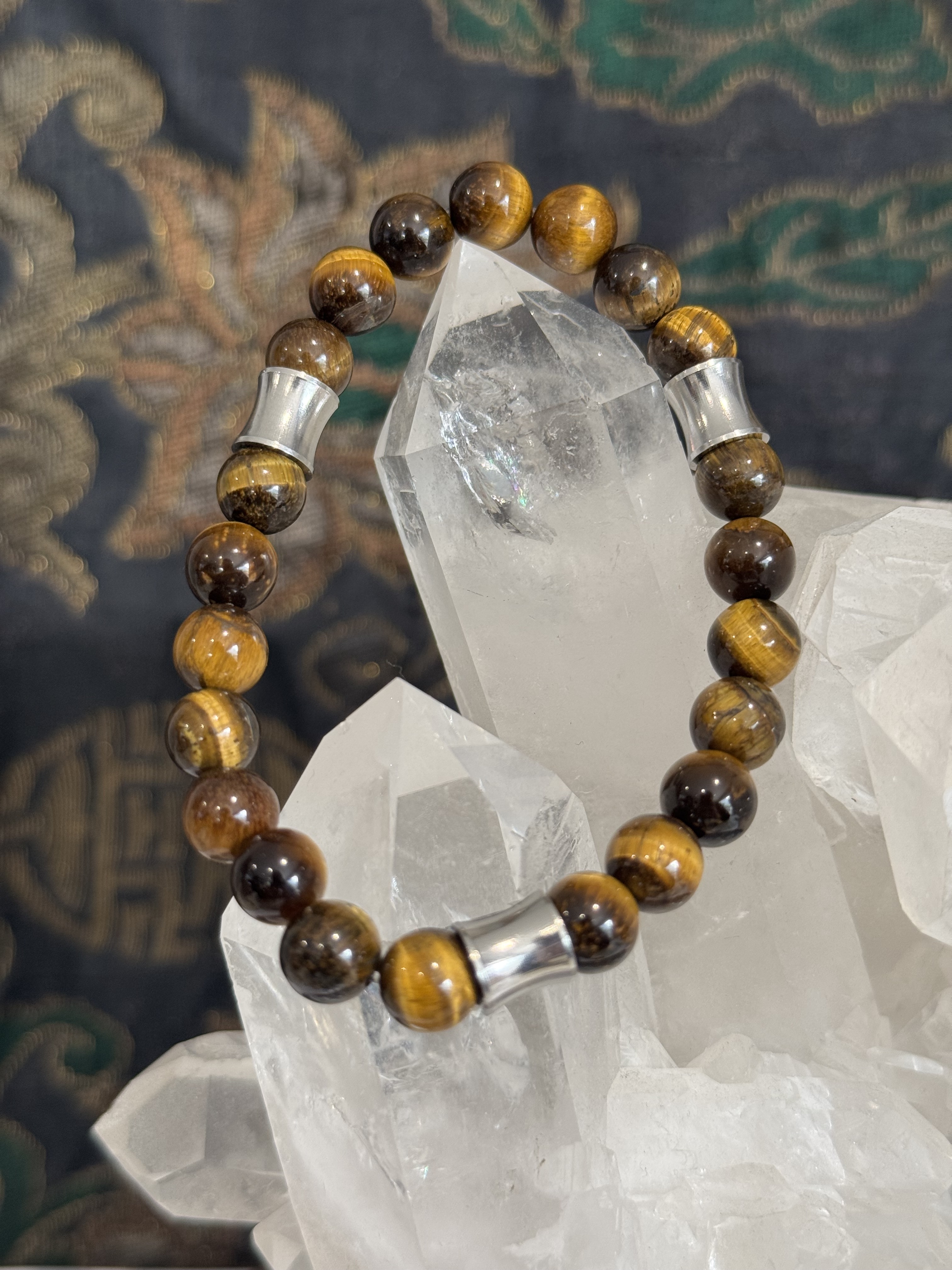 Bracelet "Aura du Phoenix" en Œil de Tigre