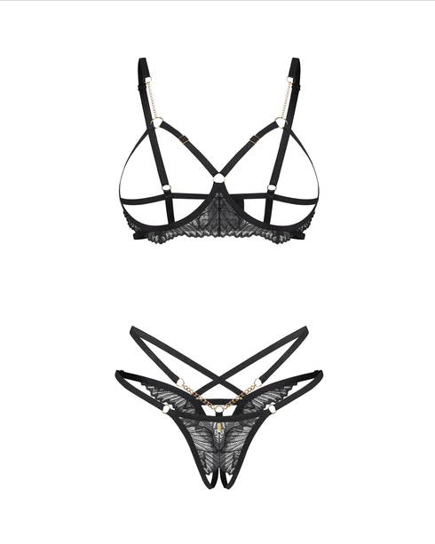 Matildea Black Ensemble à bonnets ouverts - Obsessive