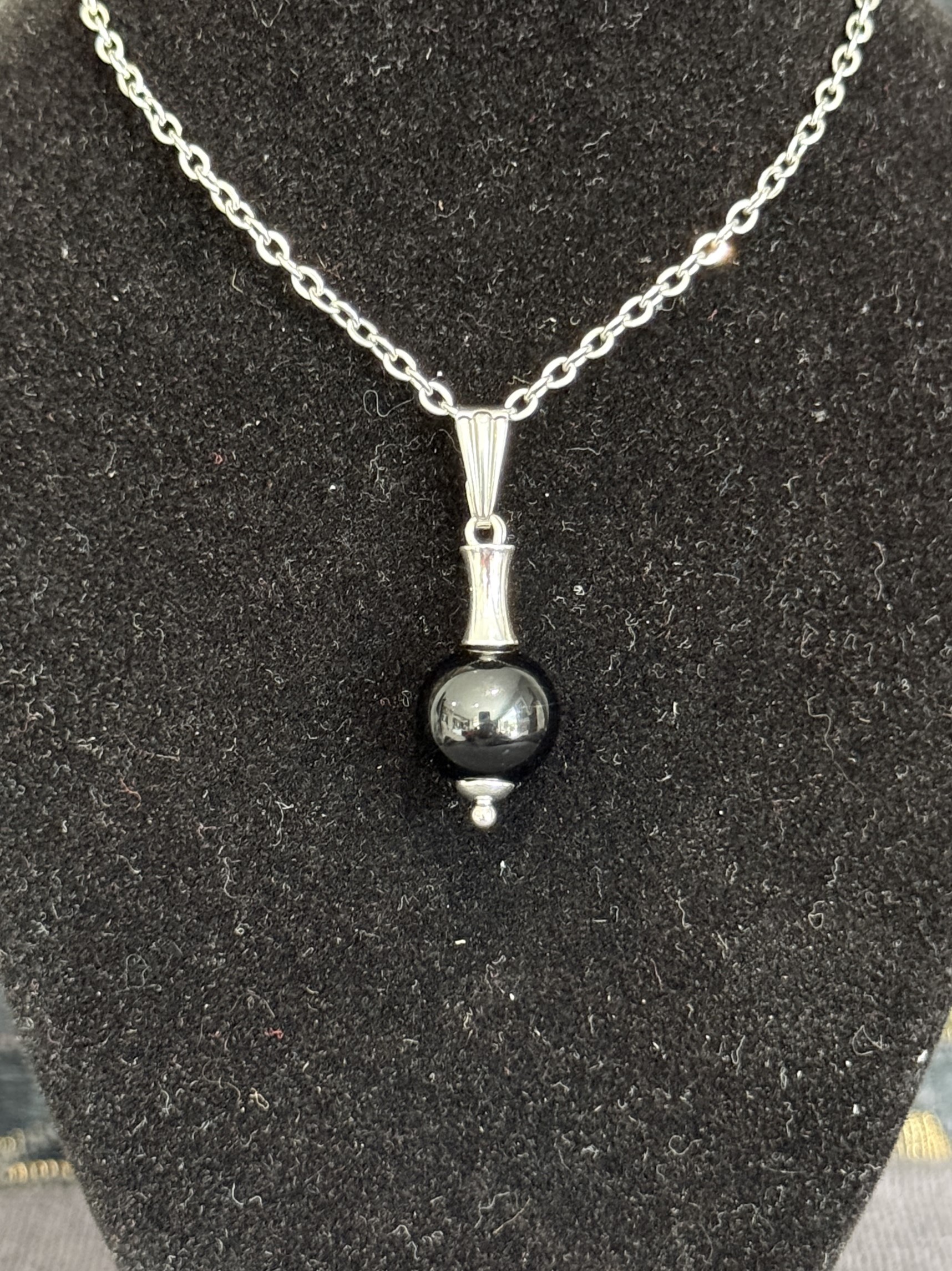 Pendentif "Vibration Minérale" en Obsidienne Noire