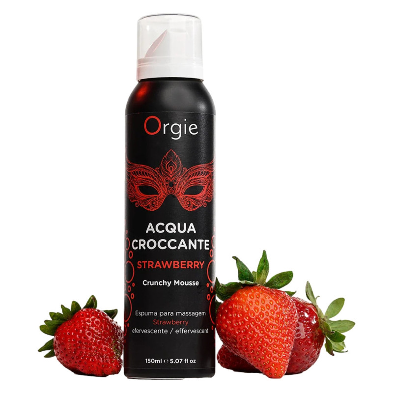 Mousse de massage crépitante Acqua Croccante Fraise 150 ml - Orgie