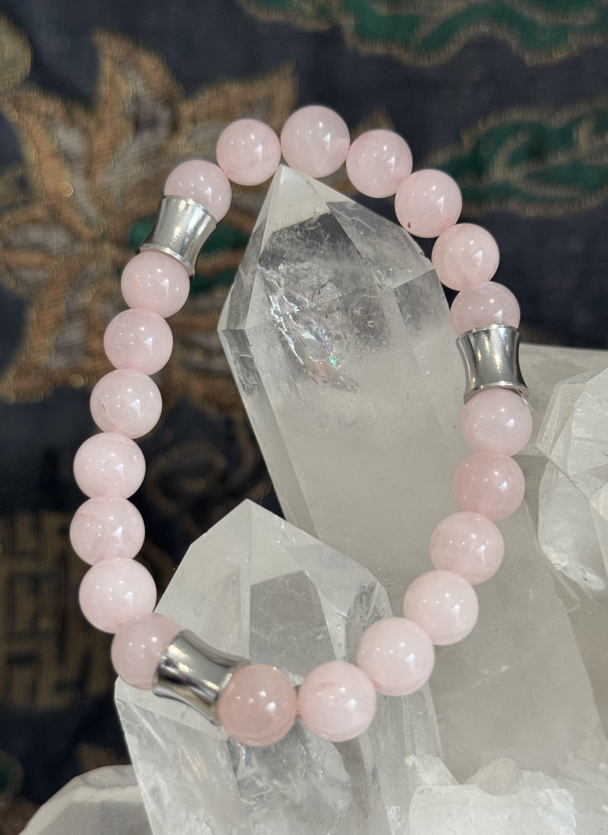 Bracelet "Aura du Phoenix" en Quartz Rose