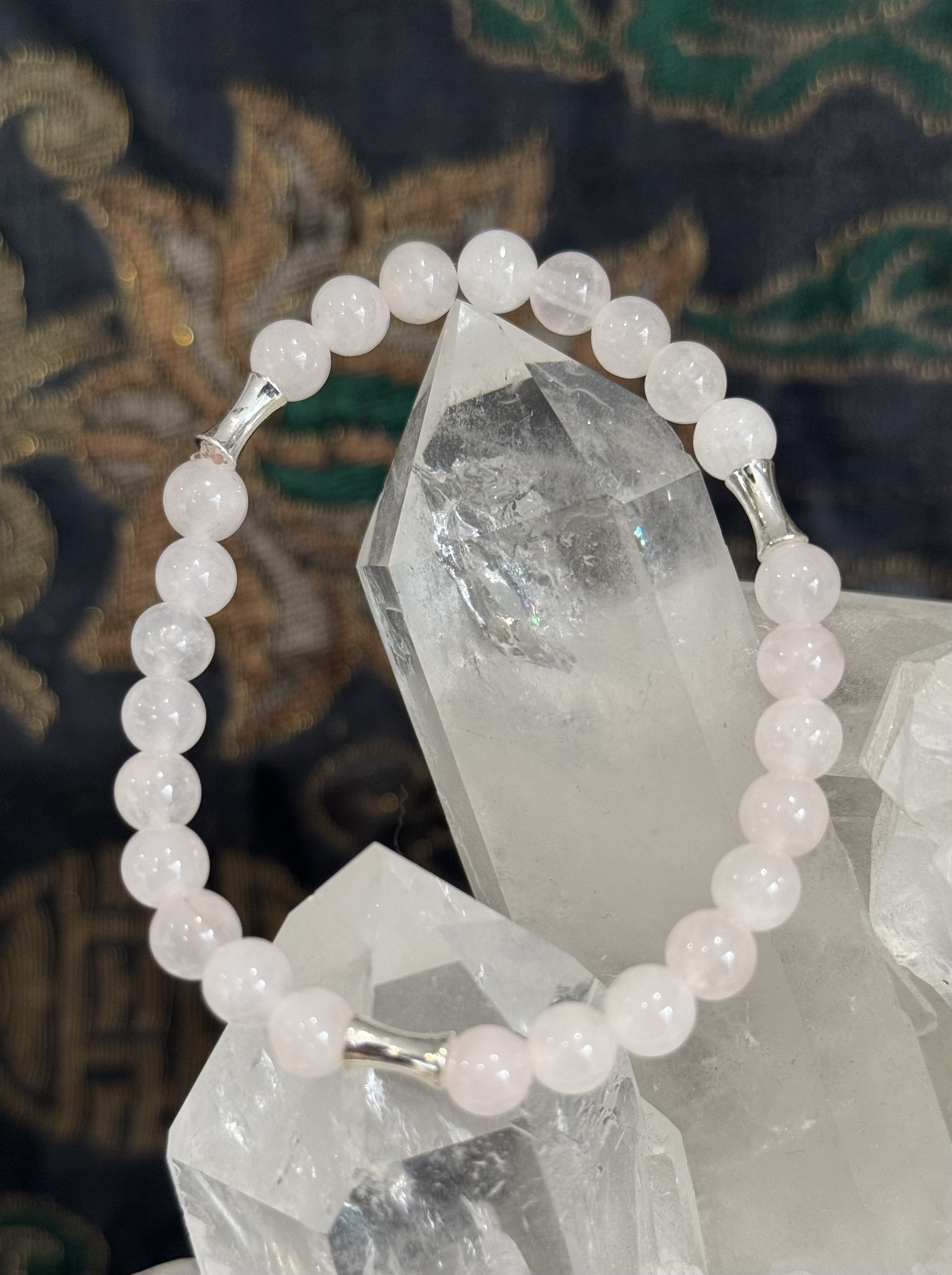 Bracelet "Vibration Minérale" en Quartz Rose