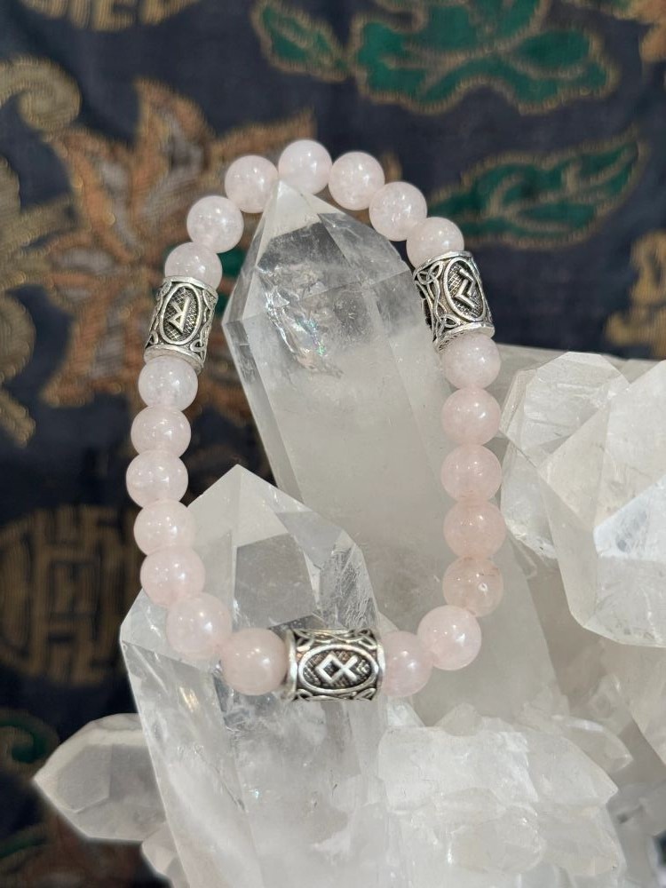 Bracelet "Runique" en Quartz Rose