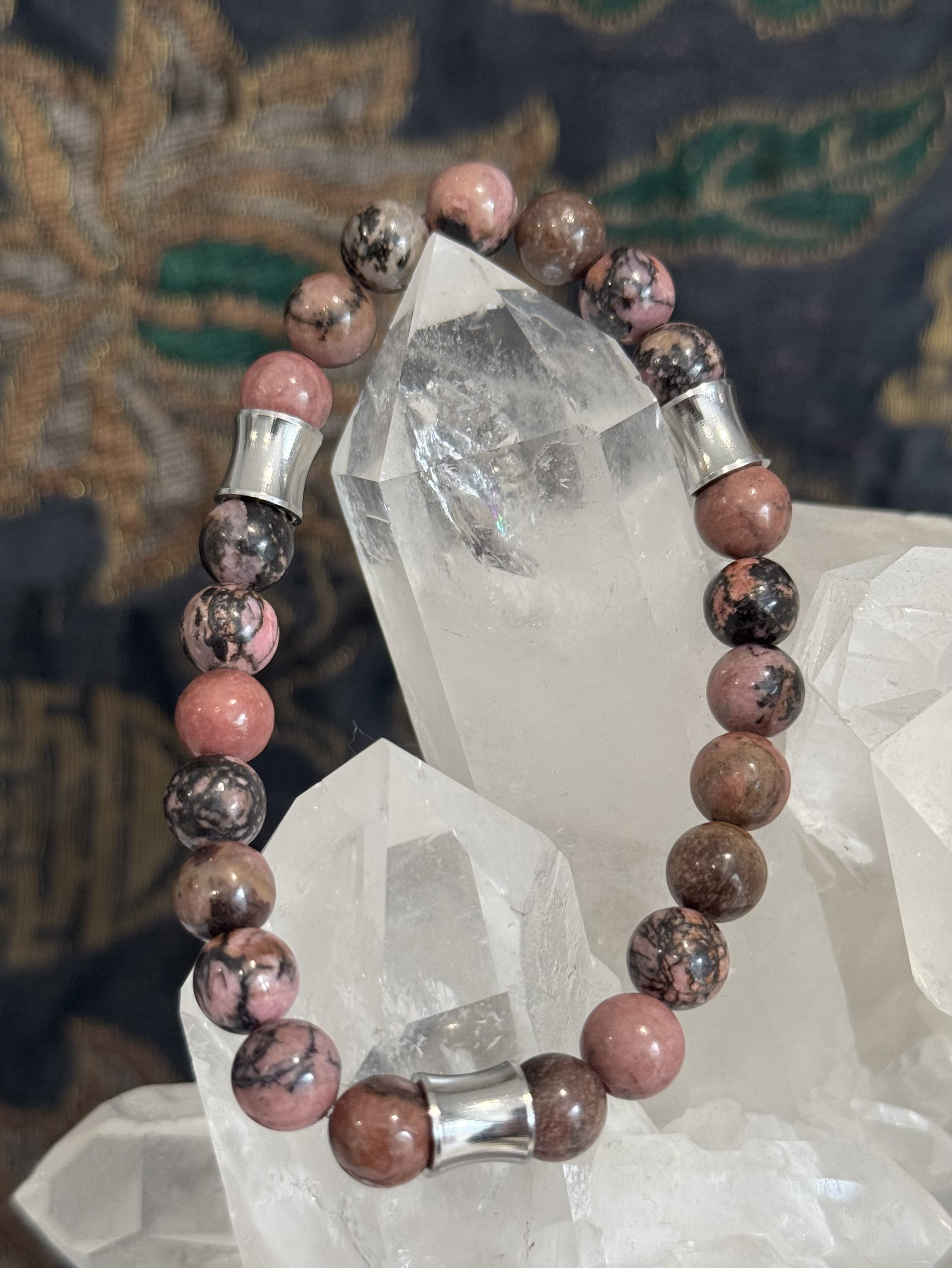 Bracelet "Aura du Phoenix" en Rhodonite