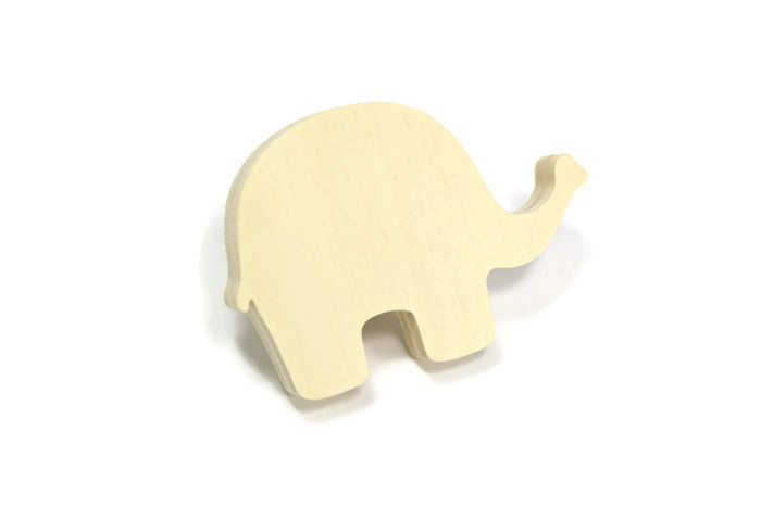 Poignée de meuble enfant éléphant en bois brut