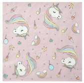 20 serviettes licorne 33x33cm