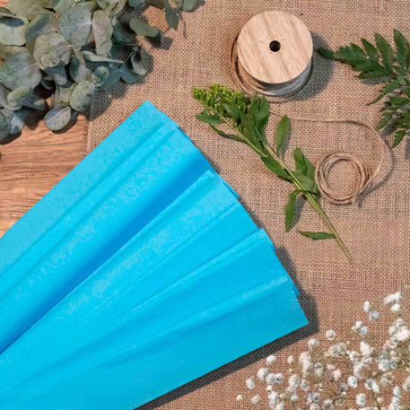 Feuille Crepon Turquoise 50cmX2m