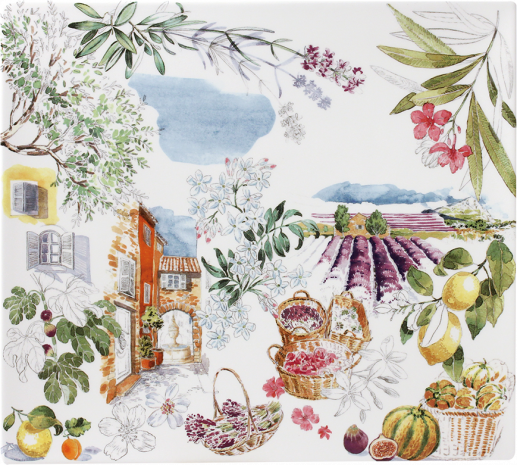 GIEN , Grande coupe carrée , 29.5x26.5cm , PROVENCE 