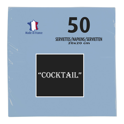 50 serviettes 20x20 bleu ciel