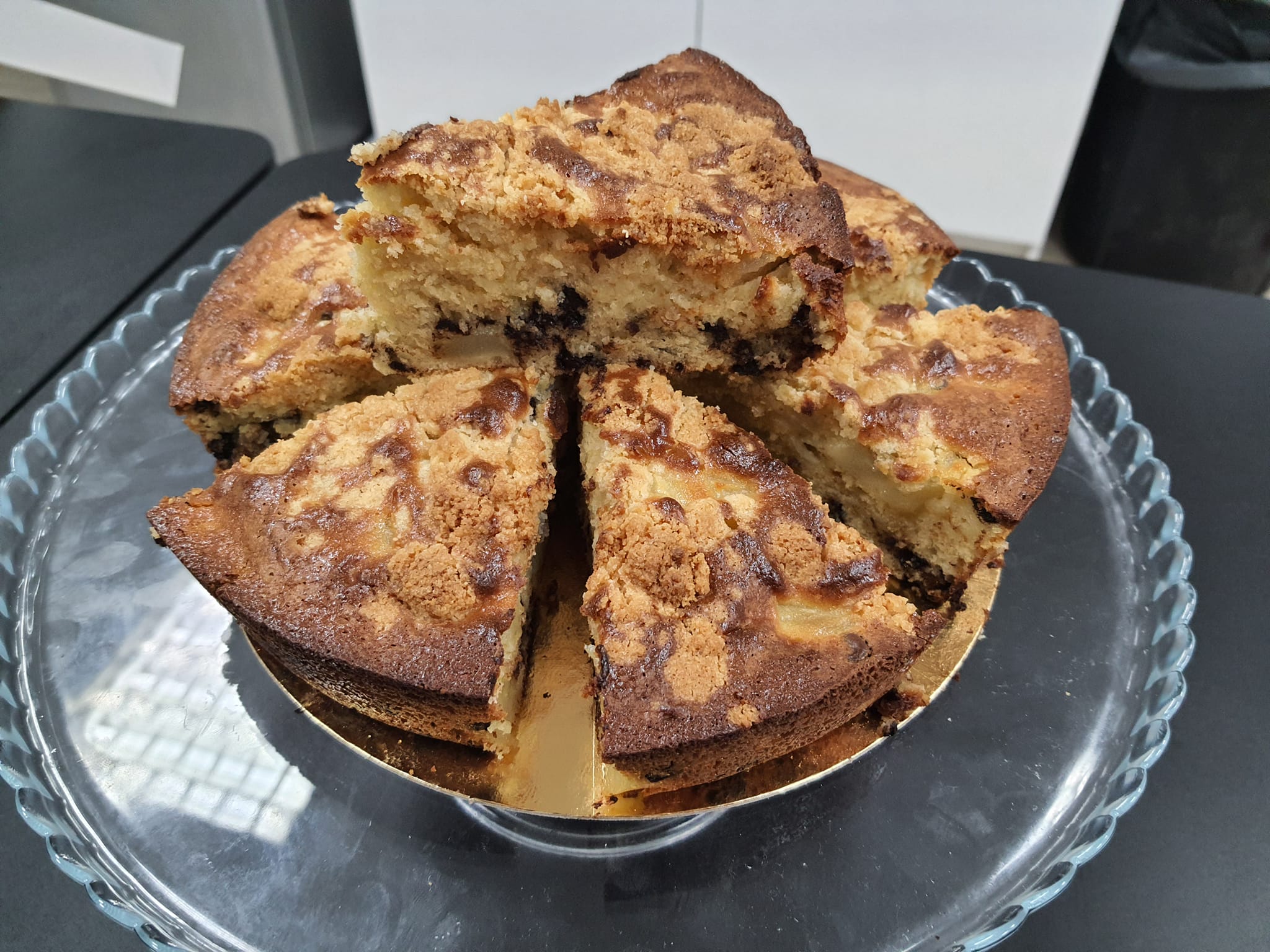 Moelleux crumble poire / chocolat 