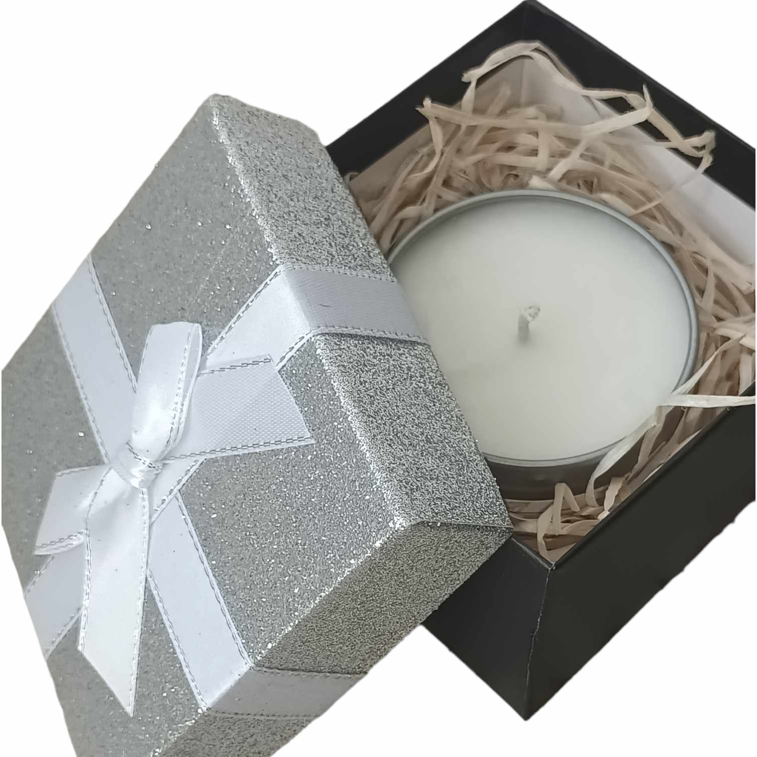 Coffret cadeau argenté l 1 BOUGIE