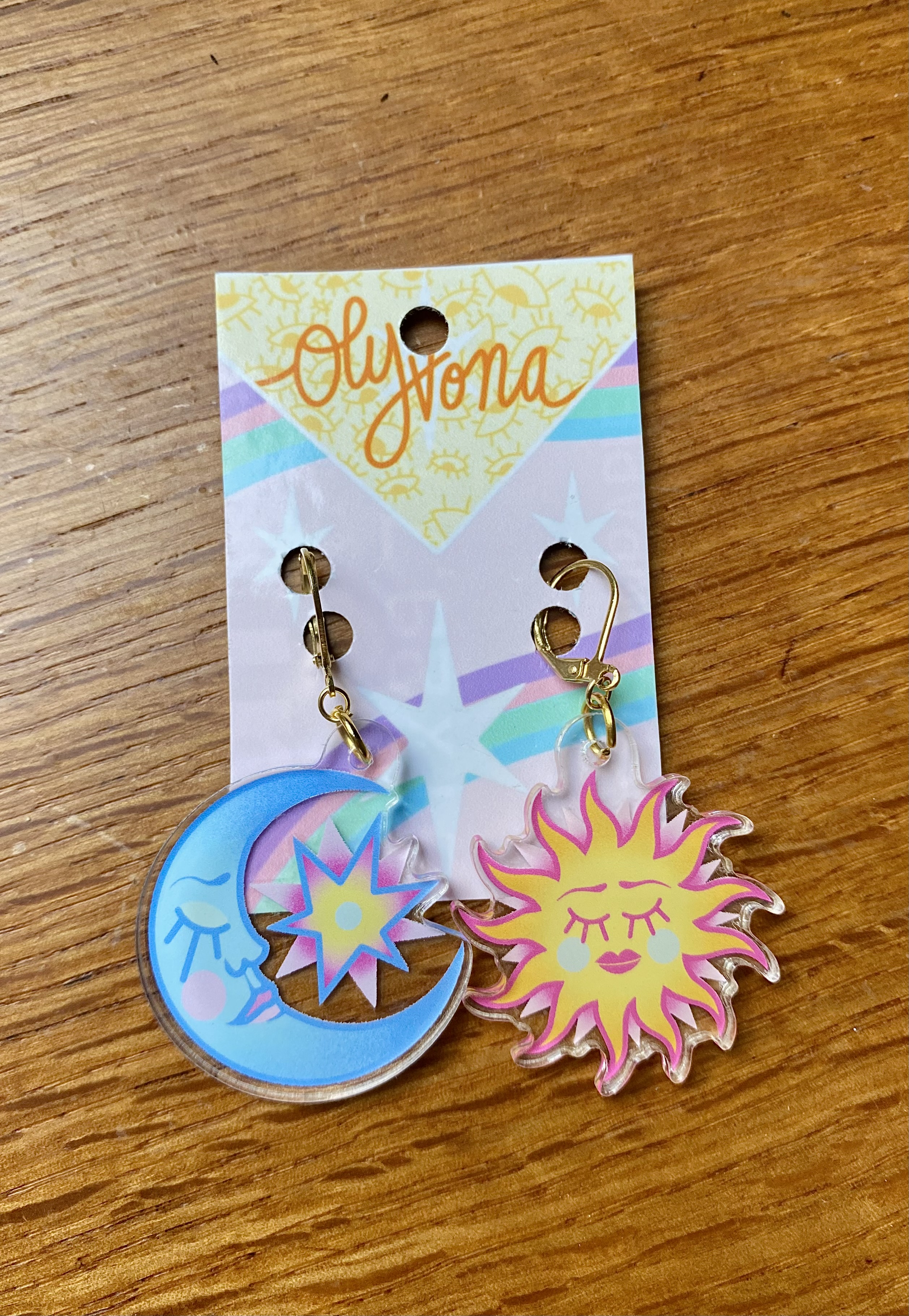 BOUCLES D'OREILLES - LUNE & SOLEIL