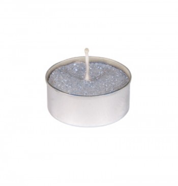 6 BOUGIES CH PLAT ARGENT PAILLETE 3.5CM 