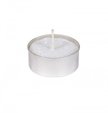 6 BOUGIES CH PLAT BLANC PAILLETE 3.5CM 