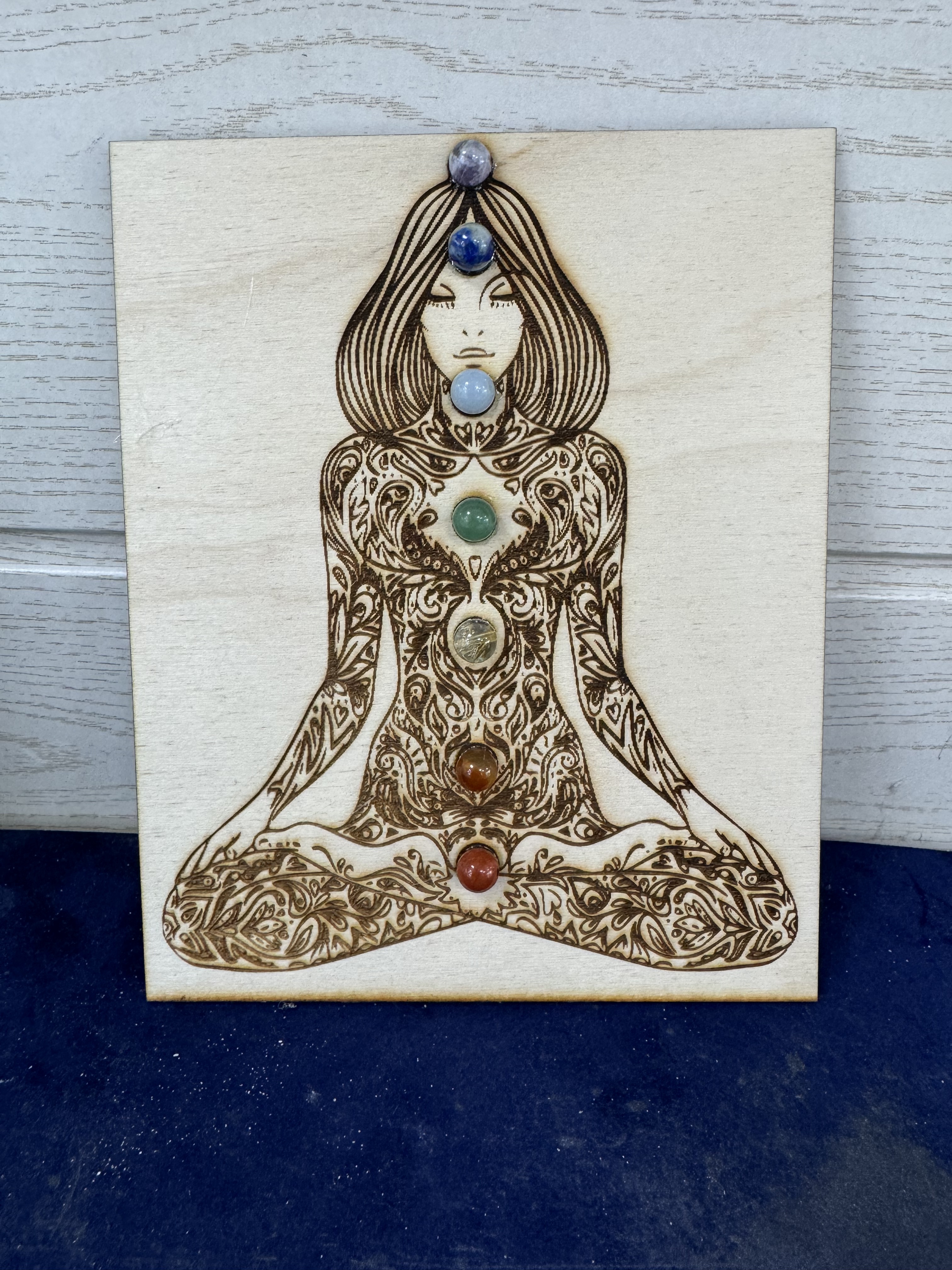 Mini Planche 7 chakras avec minéraux