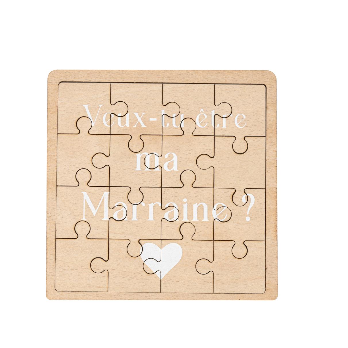 Puzzle "veux tu être ma Marraine" 15/15cm