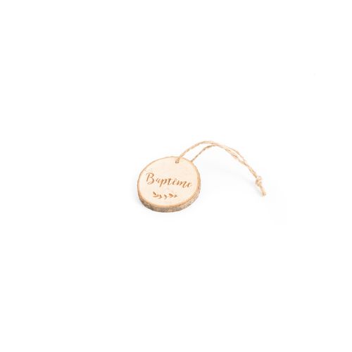 4 rondins ficelle Baptême 4cm