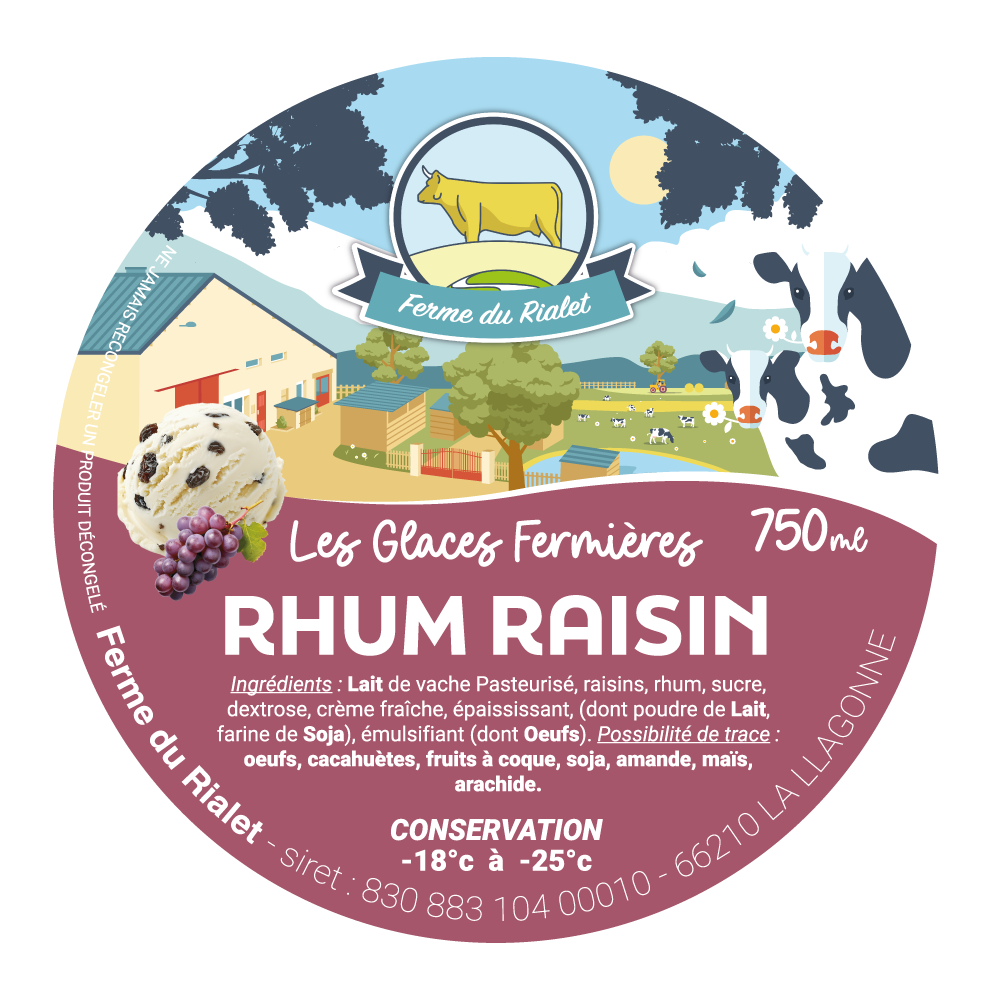 Glace au Rhum-Raisin  750 ml