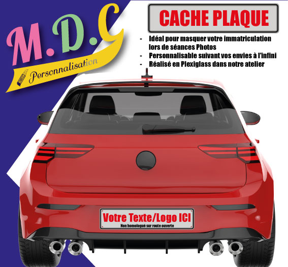 Cache plaque auto format Européen (à personnaliser)